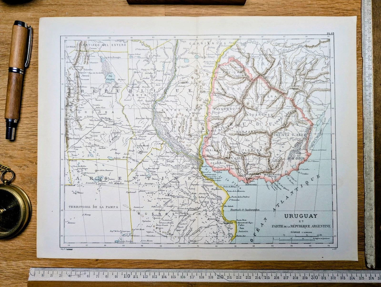 Uruguai, mapa antigo, 1887, Autêntico. – photo 3
